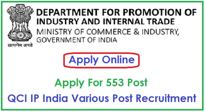 QCI IP India Various Post Recruitment 2023 Apply Online For 553 Post