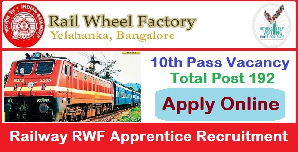 Railway RWF Apprentice Recruitment 2025 Apply Online For 192 Post 