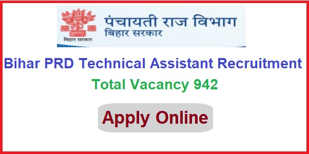 Bihar Panchayati Raj Technical Assistant Recruitment 2025 Apply Online For 942 Post